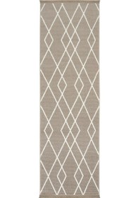 Resim Cool Halı Vetrina 3608 Vizon Geometrik Desen Uzun Hol Koridor Yatak Odası Halı Kesme Halı Yolluk 