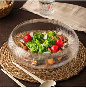 Resim Porsima 4306 El Yapımı Büyük Boy Kaşıklı Cam Salata Kasesi 24 Cm 