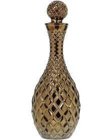 Resim Vitale Koza Kapaklı Cam Karaf Altın Dekarasyon 14x36 Cm Ak.evd0088 