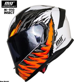 Resim MTS M-910 Helmet Insect Beyaz Motorcu Kaskı Full Face Güneş Vizörlü 