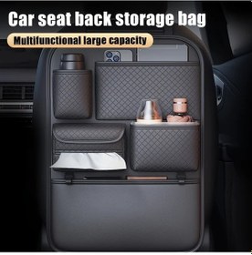 Resim Dashanshop 2025 Çok Amaçlı Siyah Pu Deri Araç Koltuğu Çantası Anti Kick Saklama Cebi 