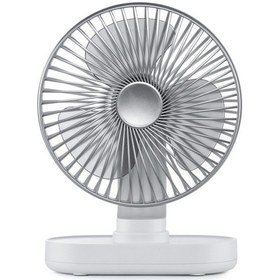 Resim 3600mah Şarj Edilebilir Soğutmalı Masa Vantilatörü Beyaz 