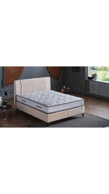 Resim Bellona Baza Başlık Yatak Seti 90x190 10 Yıl Yatak Garantili Krem - Tek Kişilik 