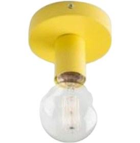Resim Mylights Sarı Duvar Tavan Aplik Armatür E 27 Duylu En 10 Cm Siyah 
