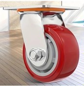 Resim Dashanshop 2 Adet Endüstriyel 3 İnç Dönen Ve Frenli Sağlam Döküm Polyüretan Çift Rulmanlı Tekerlek Seti 