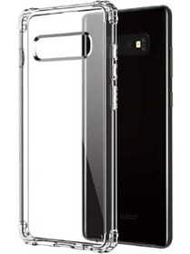 Resim Fibaks Samsung Galaxy S10 Plus Airbag Crystal Sert Pc Antishock Darbe Emici Kenar Silikon Kap (Uyumlu) 