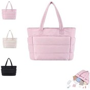 Resim Yaozixa 20l Kapasiteli Pembe Tote Çanta - Tek Omuz/el Çantası 35x14x24cm - Fermuarlı Büyük Boy 