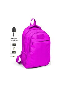 Resim Coral High Kız Çocuk Koyu Pembe 3'lü Çanta Takımı - Usb Soketli 