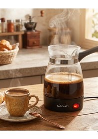 Resim Elektrikli Cam Kahve Makinesi 650w 0.5 Litre Kapasiteli Türk Kahvesi Makinesi 