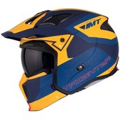 Resim Mt Streetfighter Sv S Totem C3 Kask Mat Sarı - Mavi 