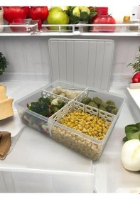 Resim Selka Nora 2 Adet 4 Lt. Bölmeli Saklama Kabı Açık Gri 