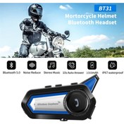 Resim JUNGLEE Motosiklet Kask Bluetooth Kulaklık Interkom Su Geçirmez Kablosuz Mikrofonlu Moto Intercomunicador 