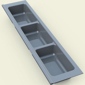 Resim Mutfak Çekmece Içi Kaşıklık, Antrasit Üç Bölmeli Modül 11cm X 48cm Antrasit 