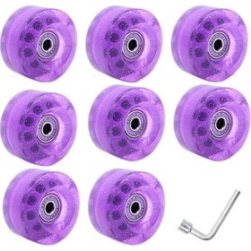 Resim 8 Parça 32 X 58 Mm 82a Rulmanlı Paten, Mor Mor 