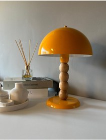 Resim Bamyum Sarı Mantar Masa Lambası Dekoratif Abajur Çocuk Odası Başucu Lambası Okuma Lambası 