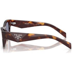 Resim Prada Pr B09s 15w03n 54 Unisex Oval Kırçıllı Kahverengi Kemik Güneş Gözlüğü Kahverengi 