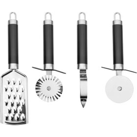 Resim 5DM Siyah Saplı Paslanmaz Çelik 4'lü Kombine Mutfak Seti 