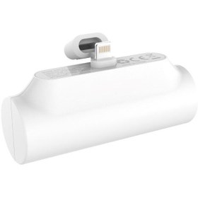 Resim MATECHNO Lightning Çıkışlı 5000 mAh Beyaz Standlı Powerbank iPhone Mini Şarj Stand 