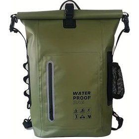 Resim Elmpaly 25l Yüksek Kaliteli Yeşil Sırt Çantası: Plaj, Yürüyüş, Kayak İçin Çok Bölmeli Su Geçirmez Yeşil 