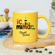 Resim İsme Özel İç Mimar Sarı Kupa Bardak 