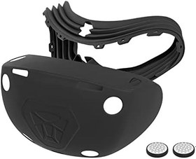 Resim GEEKRIA Silicone Cover Protective Compatible with PS VR2, Playstation VR 2 Helmet Full Wrap Silicone Protective Sleeve Glasses Protective Cover Gaming Accessories (Black) 