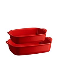 Resim Emile Henry Eh349892 Fırın Kabı Seti Kırmızı 29 X 19 - 36 X 23 Cm Kırmızı 