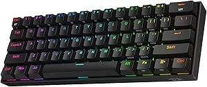 Resim Redragon K530 Pro Draconic%60 BT Türkçe Q Klavye/Kablolu / 2,4 GHz Kablosuz Mekanik, 61 Tuş, Hot-Swap Özellikli RGB Oyun Klavyesi, Dokunsal Kahverengi Anahtarlı, Windows/Mac/Android için 