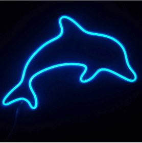 Resim Yunus Neon Led 3d Baskı Buz Mavisi 