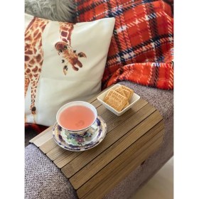 Resim Yaman Hediyelik Ahşap Koltuk Tepsisi, Yan Sehpa, Koltuk Kenarı, Katlanabilir Portatif Amerikan Servisi Ys-3 