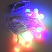 Resim 3m 20 LED Beyaz Top Rgb Işık Pilli 2 Kademeli 