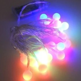 Resim 3m 20 LED Beyaz Top Rgb Işık Pilli 2 Kademeli 