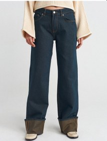 Resim Dilvin 71763 Paçası Kıvrık Tintli Denim Pantolon Tint 