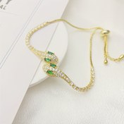 Resim Parlak Zirkonya Taşlı Lüks Ayarlanabilir Yılan Bileziği - Paslanmaz Çelik, Doğum Günleri ve Özel Günler İçin Mükemmel Hediye 