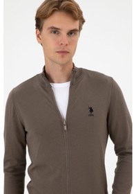 Resim U.S. Polo Assn. Erkek Slim Fit Vizon Triko Hırka 50313684-VR052 