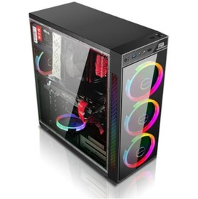 Resim Powerboost Vk-C12B Usb 3.0 Atx, Tempered Glass, Rgb Fan, Siyah Kasa (Psu Yok) Vk-C12B 