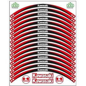 Resim Skm Kawasaki Uyumlu Kırmızı Siyah Reflektörlü Jant Şeridi 