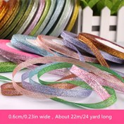 Resim 24 Yards Glitter Metalik Kurdele, El Sanatları, Dikiş, Hediye Paketi Sarma İçin Mükemmel Parlak Kumaş Kurdele 