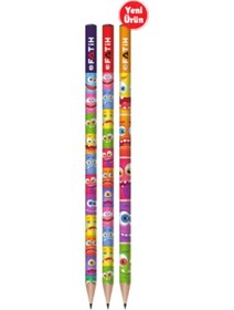 Resim Kurşun Kalem 1 Adet Desenli Silindir Kırılmaya Karşı Dayanıklı Emoji 