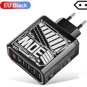 Resim 6 Port Usb Şarj Aleti Qc3.0 Hızlı Şarj Hızlı Şarj Cihazı Samsung Uyumlu Xiaomi Cep Jj303-6u Eu Black 1 Adet 