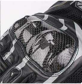 Resim Motoanl Karbon Fiber Koruma Deri Microfiber Eldiven Gri - Siyah 
