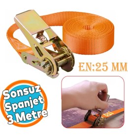 Resim Spanzet Sonsuz Gırgır Yük Gerdirme Halatı Eşya Sabitleme Sapan 3 Metre Yük Taşıma Kamyoncu Ipi 