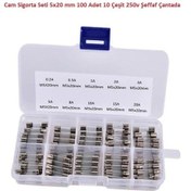 Resim Cam Sigorta Seti 5x20 Mm 100 Adet 10 Çeşit 250v Şeffaf Çantada 
