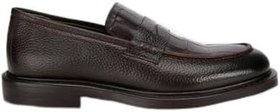 Resim HOTİÇ Erkek Deri Kahverengi Kroko Detaylı Klasik Loafer 