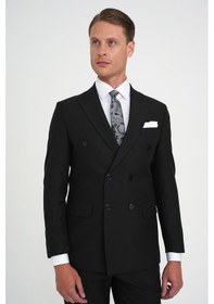 Resim Efor Slim Fit Çift Yırtmaç Kruvaze Klasik Siyh Takım Elbise Tk 919 Siyah 