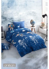 Resim Sevimli Kedi Desenli Çocuk Nevresim Takımı Tek Kişilik Yumuşak Pamuklu Kumaş Pembe 