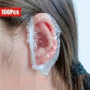 Resim 100 adet Tek Kullanımlık Duş Kulak Kılıfı - Saç Boyası, Banyo ve Salon Hizmetleri için Şeffaf Plastik Kulak Koruyucuları, Kullanımı ve Çıkarması Kolay, Kulakları Kuru ve Korur 