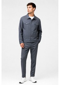 Resim İmza 6 Drop Slim Fit Esnek Takım Elbise 1001260176 Lacivert - Gri 