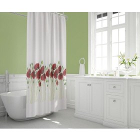 Resim Zethome Tropik Banyo Duş Perdesi 7081 Çift Kanat 2X120X200 Beyaz 