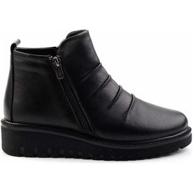 Resim Siyah Hakiki Deri Kadın Bot & Bootie K02045001603 Siyah 