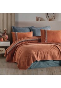 Resim Clasy Bohemline Butik Çift Kişilik Pike Takımı 72530-v2 Kiremit 